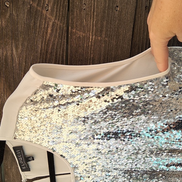 Eloquii Silver Sequin Sleeveless Top Size 18 - Picture 5 of 10
